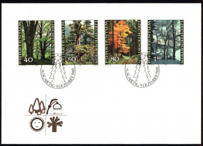 Liechtenstein FDC 1980 Mi 757-760 Forest
