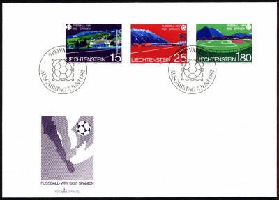 Liechtenstein FDC 1982 Mi 799-801 WC Football