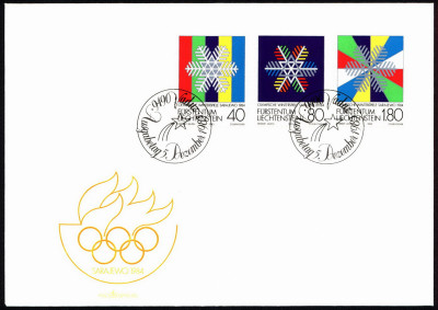 Liechtenstein FDC 1983 Mi 834-836 Winter Olympic Games 1984