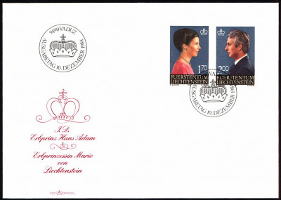 Liechtenstein FDC 1984 Mi 864-865 Princes and princesses