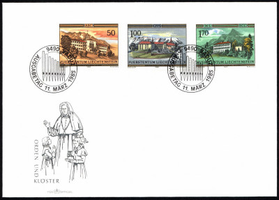 Liechtenstein FDC 1985 Mi 868-870 Monasteries