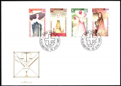 Liechtenstein FDC 1985 Mi 871-874 The four Virtues