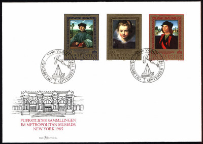 Liechtenstein FDC 1985 Mi 881-883 Paintings from the Princel