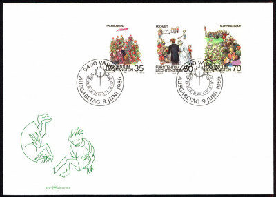 Liechtenstein FDC 1986 Mi 899-901 Folklore