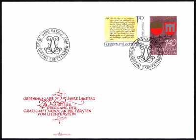Liechtenstein FDC 1987 Mi 928-929 Valuz
