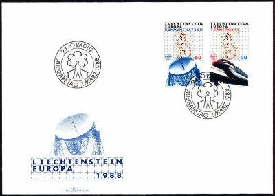 Liechtenstein FDC 1988 Mi 937-938 Europa (C.E.P.T.)