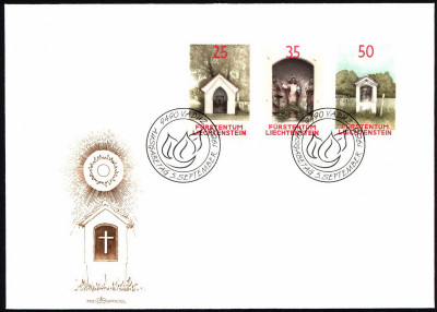 Liechtenstein FDC 1988 Mi 951+953 Shrines