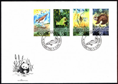 Liechtenstein FDC 1989 Mi 967-970 W.W.F.