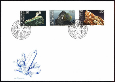 Liechtenstein FDC 1989 Mi 981-983 Minerals I