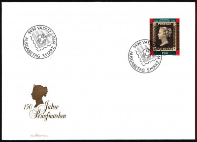Liechtenstein FDC 1990 Mi 986 150 Year of Postage Stamps