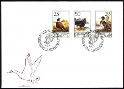 Liechtenstein FDC 1990 Mi 997-999 Hunting