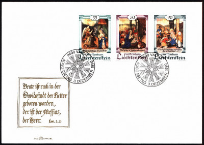 Liechtenstein FDC 1990 Mi 1005-1007 Christmas