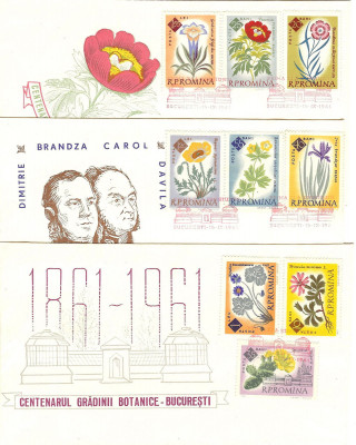 Romania FDC 1961 Mi 2020A-2028A Botanical Gardens