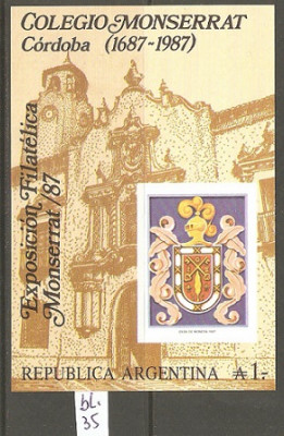 Argentyna. Wyst. Filat. Monserrat 87 Bl.35