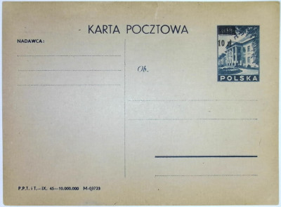 1949 r Kartka Pocztowa Cp 111 ** Typ 2