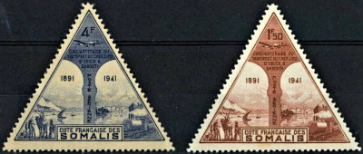 SOMALI FRANCUSKIE 1943-poczta lotnicza.