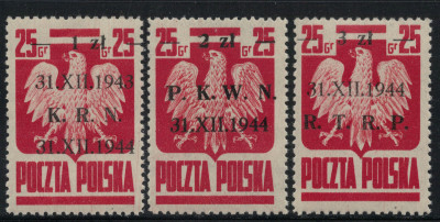 Polska 1944 Fi 344-46 **