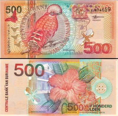 SURINAM 2000-P150-500 GULDEN&Oacute;W UNC!