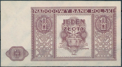 1946 r. Banknot 1 zł. UNC