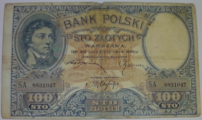 100 złotych 1919 Seria S.A.