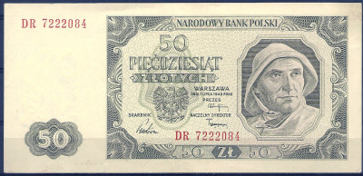 1948 r. Banknot 50 zł Seria DR  UNC