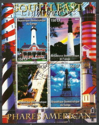 2004 r Blok 142** Latarnie Świata Kongo