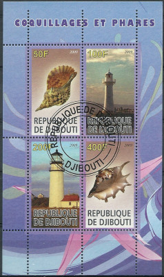  2009 r Dżibuti Blok 88** Latarnie Świata
