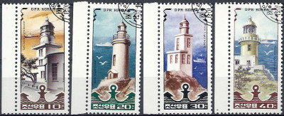 1985 r Korea P&oacute;łn. Mi 2741 - 2744** Latarnie Świata