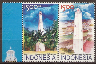 2007 r Indonezja Mi 2609 - 2610** Latarnie Świata