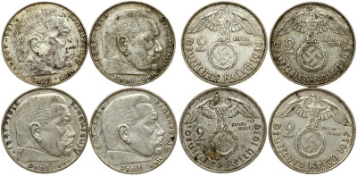 Lot monet 4 x 2 Reichmark