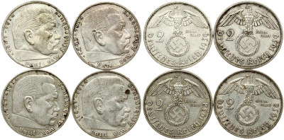 Lot monet 4 x 2 Reichmark