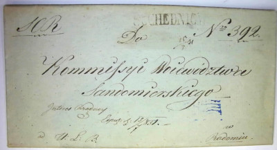 List - obwoluta Poczta: Suchedni&oacute;w 1831r.