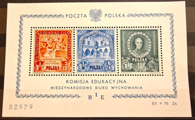 Polska 1946 - edukacja, blok 9** nr 22979
