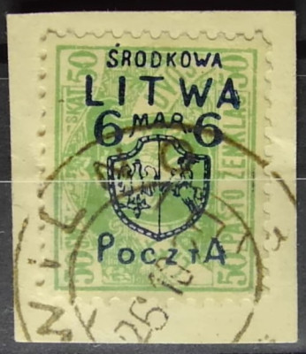 Fi 8a kasowany - Litwa Środkowa - gwarancja