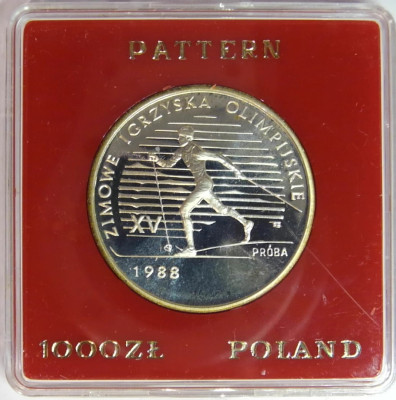1000 zł 1987 r. / PR&Oacute;BA - XV Zimowe Igrzyska Olimpijskie