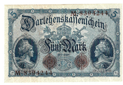 Niemcy - BANKNOT - 5 Marek 1914 seria M (28)