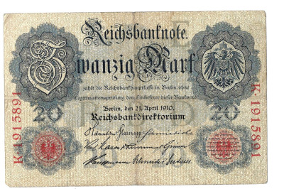 Niemcy - Niemcy - BANKNOT - 20 Marek 1910  (14)