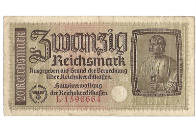 Niemcy - BANKNOT - 20 Marek 1940-1945 rok. (54)