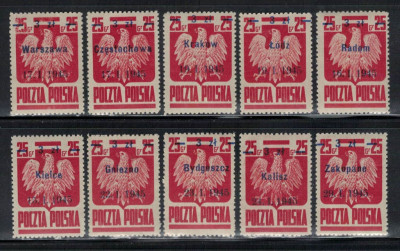 Polska 1945 Fi 348-57 **