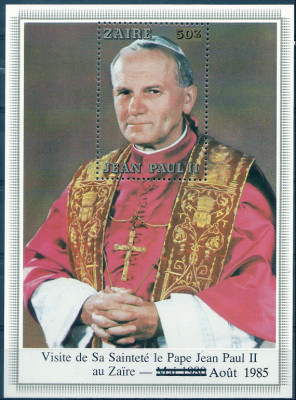 1985 Papież Blok 36** Zair