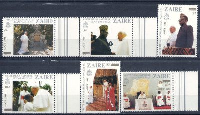 1985 Papież Mi 896 - 901** Zair