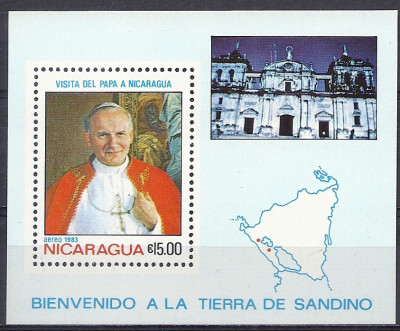 1983 Papież Blok 73** Nikaragua