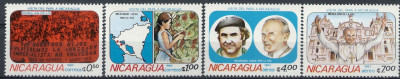 1983 Papież Mi 2437 - 2440** Nikaragua