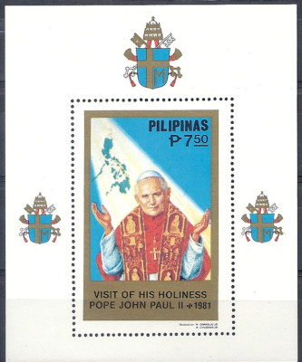 1981 Papież Blok 62** Filipiny