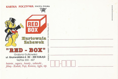 bez. Gdańsk 1996.XII.01b - Elbląg Red-Box Hurt. Zabawek
