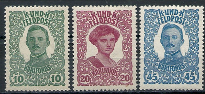 1918 r. Austria  Mi 73 - 75*