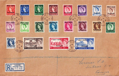 TANGER 1957-koperta polecona z kompletną serią.RZADKA!