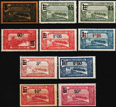 GWADELUPA 1924-kompletna seria przedrukowa.