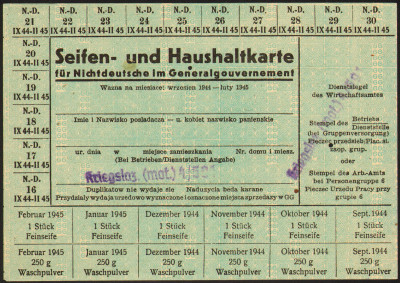 GG Seifen- und Haushaltkarte  Karta zaopatrzeniowa