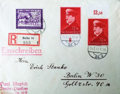 NIEMCY 1941-koperta polecona-obieg.Gratis wysyłka!